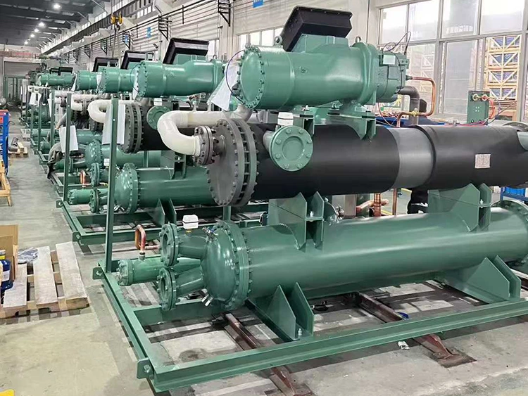 Unidad compresora de refrigeración de tornillo refrigerada por agua